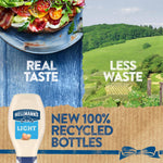 Hellmann's Light Mayonnaise Light Mayo Squeeze Bottle For a Creamy Condiment for Sandwiches and Simple Meals Made With 100% Cage-Free Eggs 20 oz