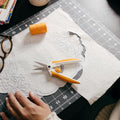 Fiskars Micro-Tip Spring Assisted Scissors, Precision Cutting Stainless Steel Blades, Comfort Handle, Cut Details in Fabric, Sewing Scissors and Arts and Crafts Tools