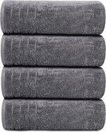 Tens Towels Pack of 4 Extra Large Bath Towels 30 x 60 Inches, 100% Cotton, Larger & Lighter Weight, Quicker to Dry, Super Soft and Absorbent, Perfect for Bathroom, Dark Grey