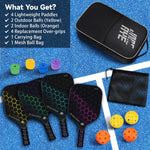 Pickleball-Paddles-Set of 4 or 2 Rackets by JoncAye, USAPA Approved Pickle-Ball Equipment with Balls, Bag, Accessories, Fiberglass Graphite Pickleball Racquet Set for Men, Women, Kids, Adults