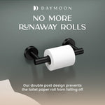 Day Moon Matte Black Toilet Paper Holder - Wall Mount Modern Roll Holder for Bathroom