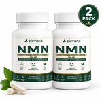 Elevana NMN Supplement 500mg – 2 Pack | Pure β-Nicotinamide Mononucleotide (99.9%) – NAD+ Precursor for Cellular Energy & Healthy Aging – 60 Vegan Capsules – Made in USA, Third-Party Tested