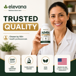 Elevana NMN Supplement 500mg – Pure β-Nicotinamide Mononucleotide (99.9%) – NAD+ Precursor for Cellular Energy & Healthy Aging – 30 Vegan Capsules – Made in USA, Third-Party Tested