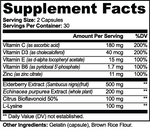 Elevana 9-in-1 Immune Support Supplement – Elderberry, Echinacea, Vitamin C, D3, Zinc, Vitamin E, B6 & Antioxidant Support – 60 Capsules