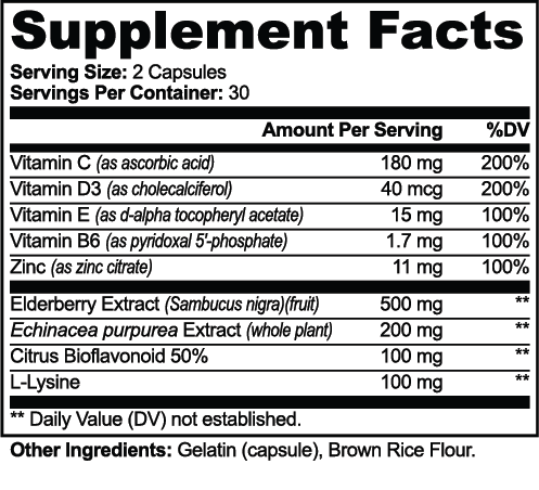 Elevana 9-in-1 Immune Support Supplement – Elderberry, Echinacea, Vitamin C, D3, Zinc, Vitamin E, B6 & Antioxidant Support – 60 Capsules