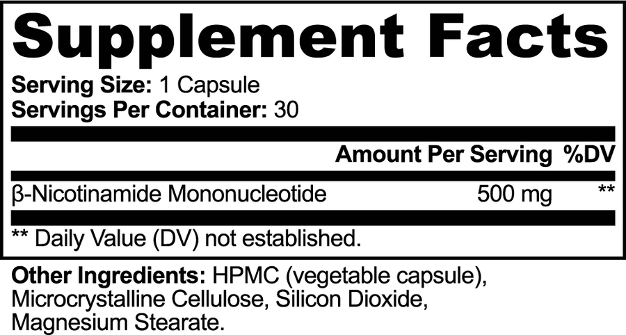 Elevana NMN Supplement 500mg – Pure β-Nicotinamide Mononucleotide (99.9%) – NAD+ Precursor for Cellular Energy & Healthy Aging – 30 Vegan Capsules – Made in USA, Third-Party Tested